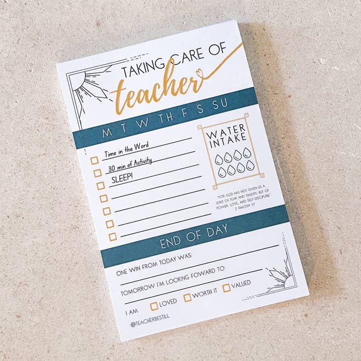 Taking Care of Teacher Notepad for wholesale by The Educators Mercantile by Teacher, Be Still