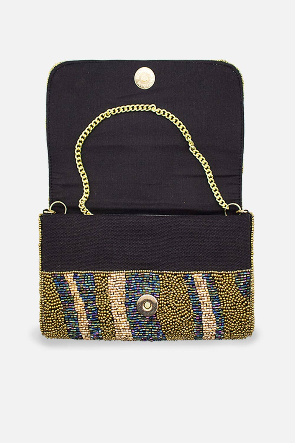 Pizzazz, Inc. - Wholesale Clutch Bag - Women's - IRIDESCENT BRONZE BEADED RECTANGULAR CLUTCH2