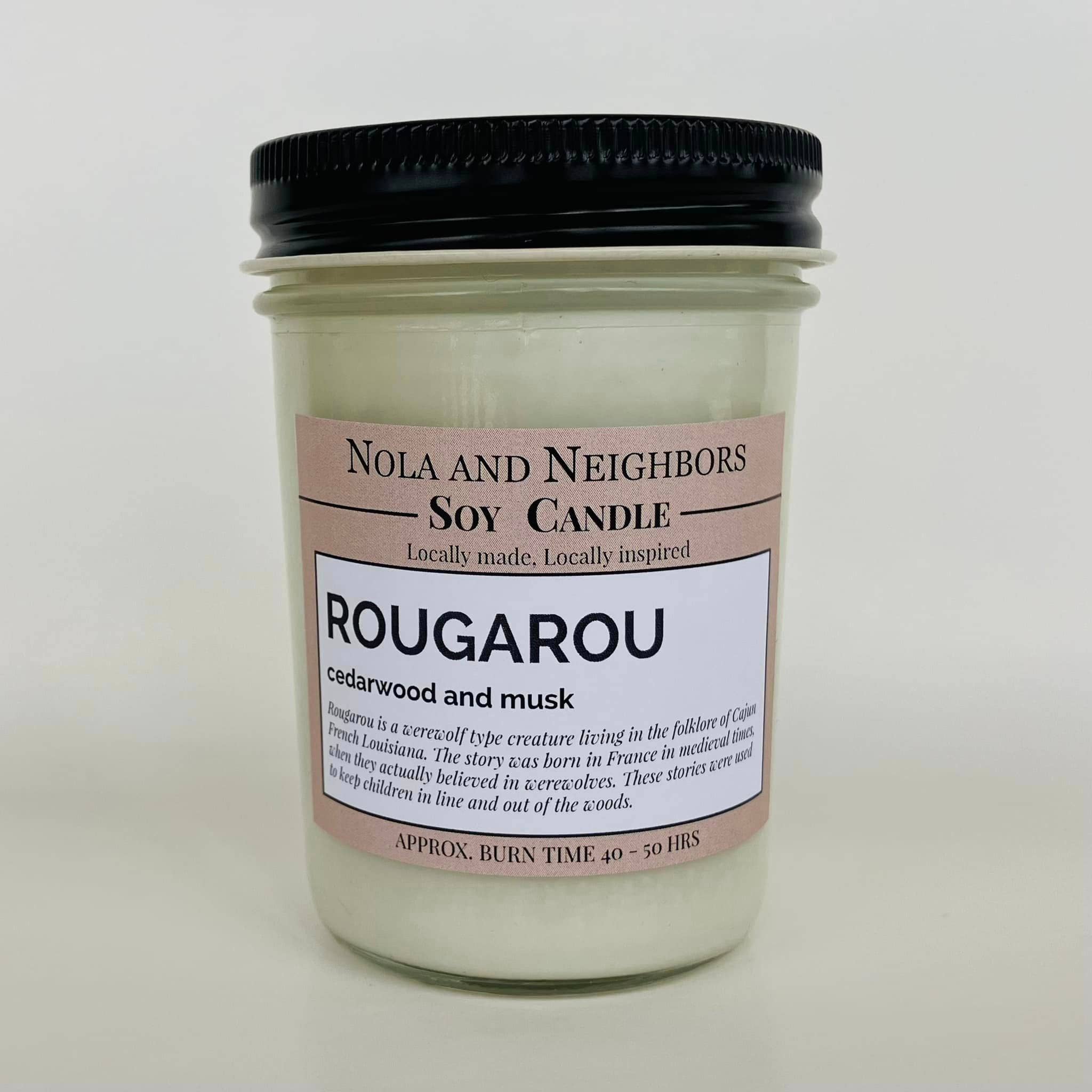Nola and neighbors - Vente Bougie en bocal - Rougarou, bougie en cire de soja parfumée au bois de cèdre - MEILLEURE VENTE