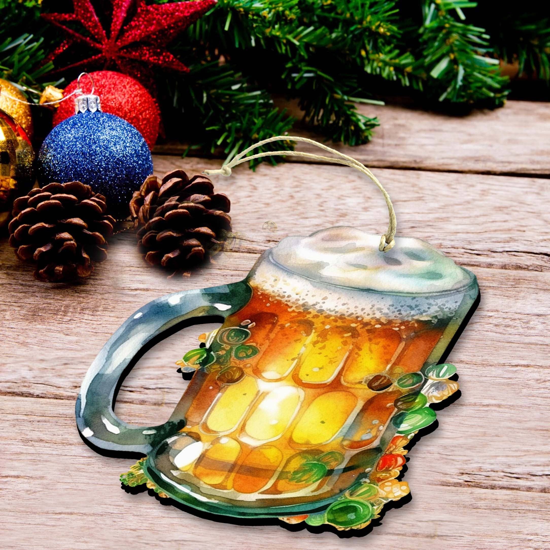 Designocracy - Wholesale Ornament - Irish Beer Mug Wooden Ornaments St Patrick by G. DeBrekht7