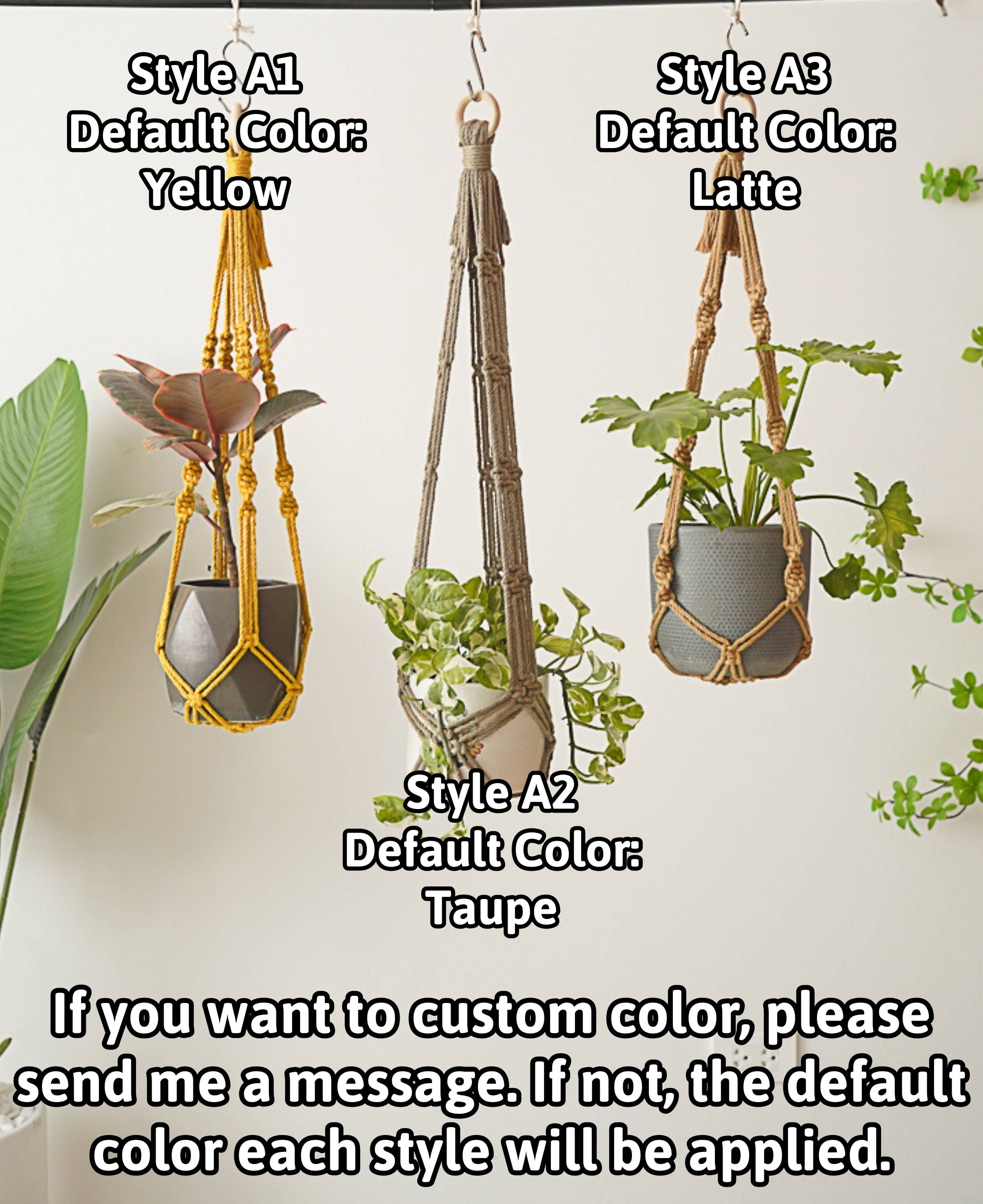 BeanDaikon – wholesale Hanging planter – Macrame No Tassel Plant Holder H701