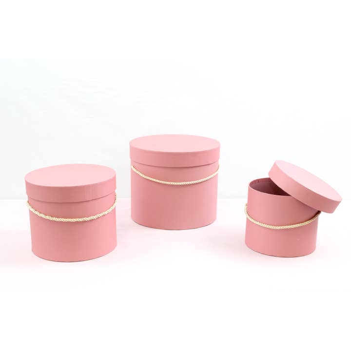 Elegant Design Supply - Wholesale Gift Box - Basic Round Flower Hat Box with Lid - Various Colors and Sizes - For Luxury Flower / Gift / Chocolate Strawberries Arrangements