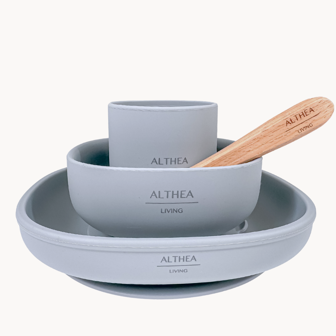 Althea Living - Vente Service à vaisselle - Vaisselle bébé en silicone biologique - 4 pièces10
