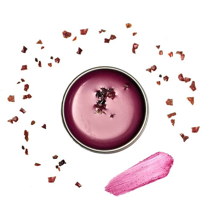 Beetroot Rose Tinted Natural Lip Balm, Zero Waste Makeup for wholesale by Clean-Faced Cosmetics