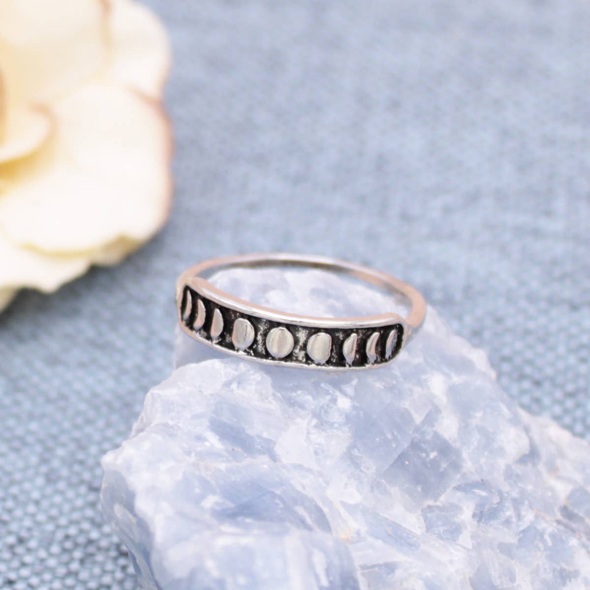 ZAD - Vente Anneau/bague à empiler - Bague Lunar Phase Moon en argent