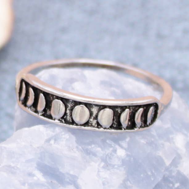 ZAD - Vente Anneau/bague à empiler - Bague Lunar Phase Moon en argent0