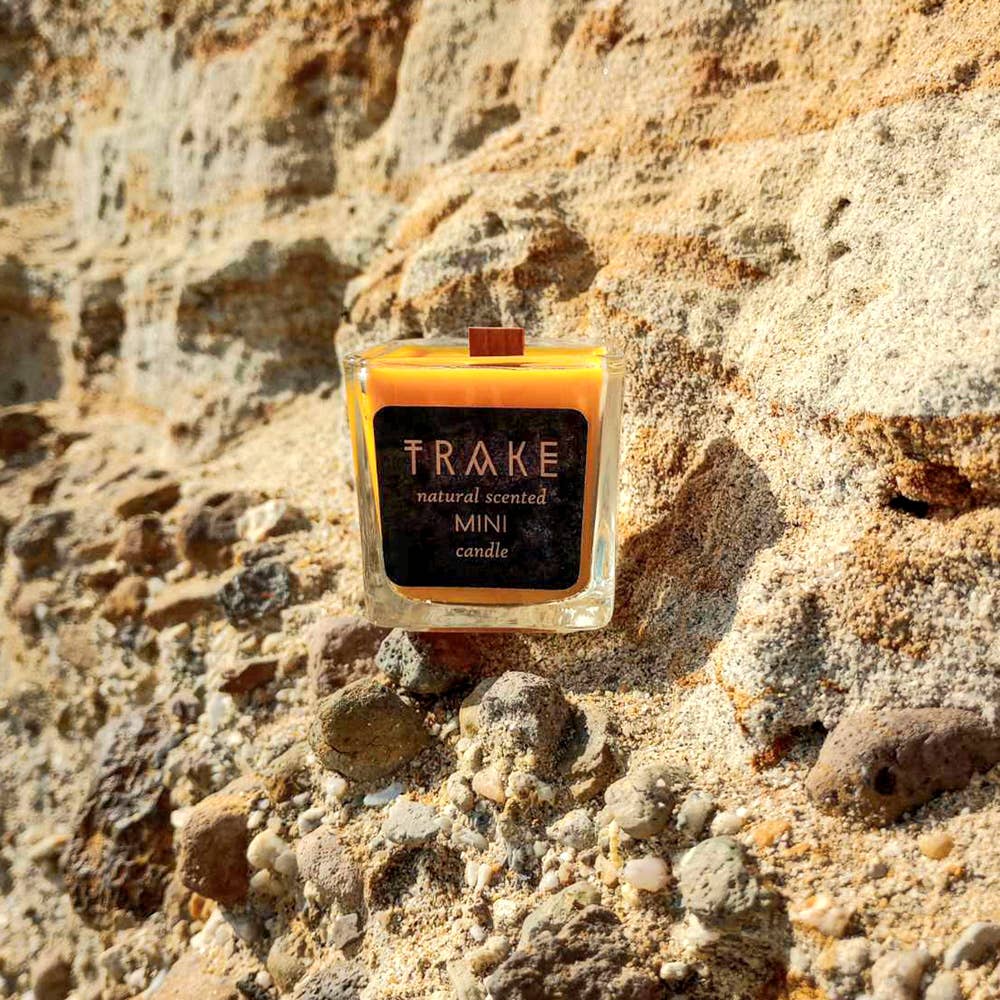 TRAKE – Engroshandel Glaslys – Mini Duftlys med mandarinskal og sandeltræ – sød og frugtig aroma3