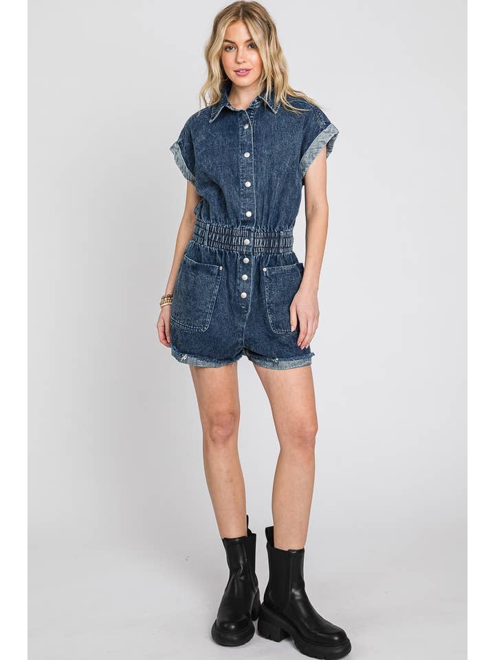 Sewn and Seen - Venta al por mayor Peto - Mujer - Mameluco de mezclilla con botones y bolsillos21