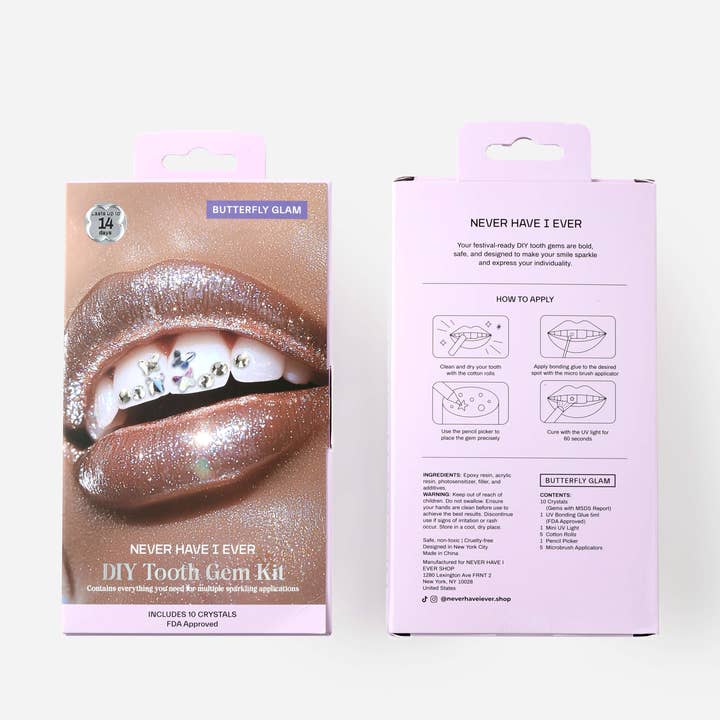 Never Have I Ever - Wholesale DIY craft kit - Butterfly Glam - DIY Tooth Gem Kit2