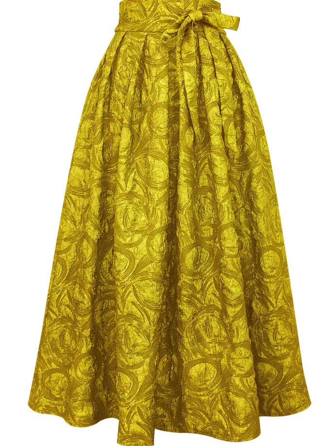 Chic Star plus storlek präglad texturkjol i gult 062824 för wholesale av CHIC STAR