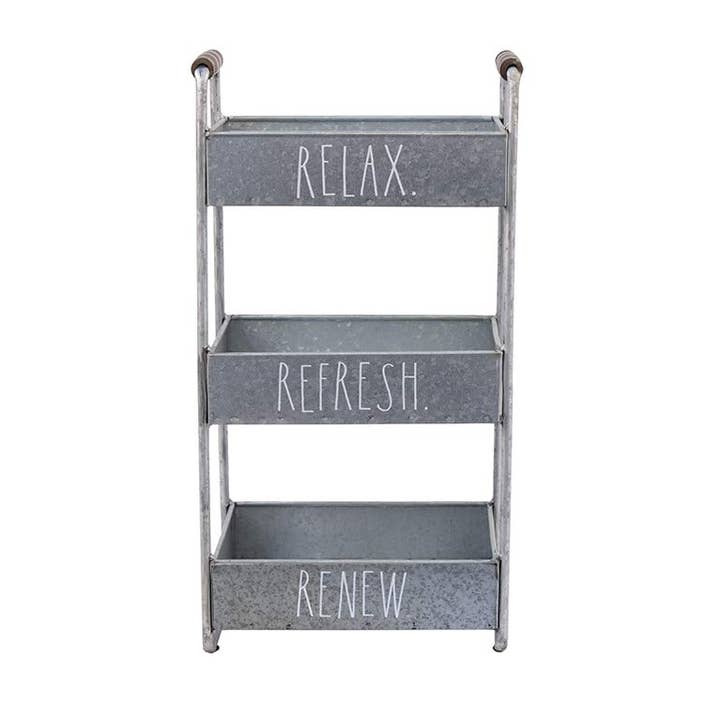 DesignStyles Home - Wholesale Free Standing Shelf - Rae Dunn 3 Tiers Galvanized Metal Storage Caddy