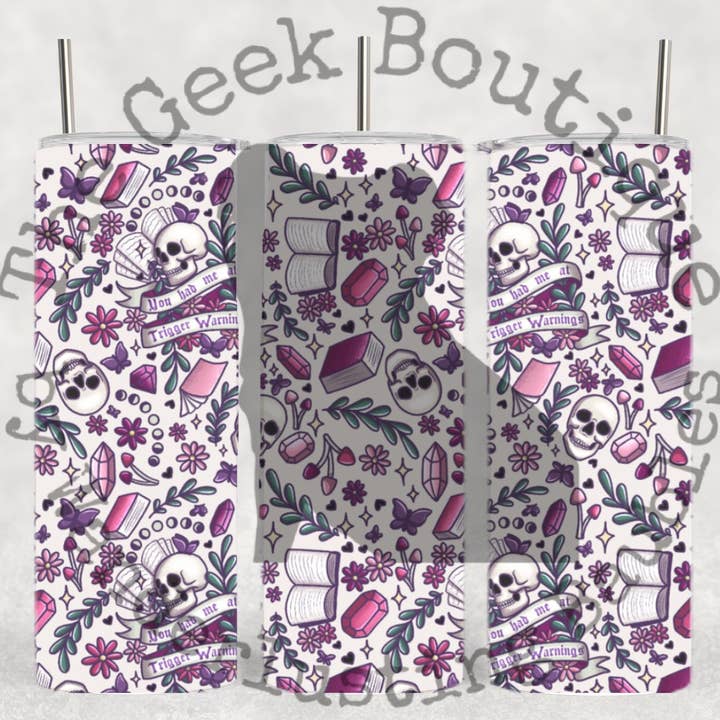 Avertissement de contenu Collage Romance sombre littéraire Tumbler pour la vente par The Geek Boutique