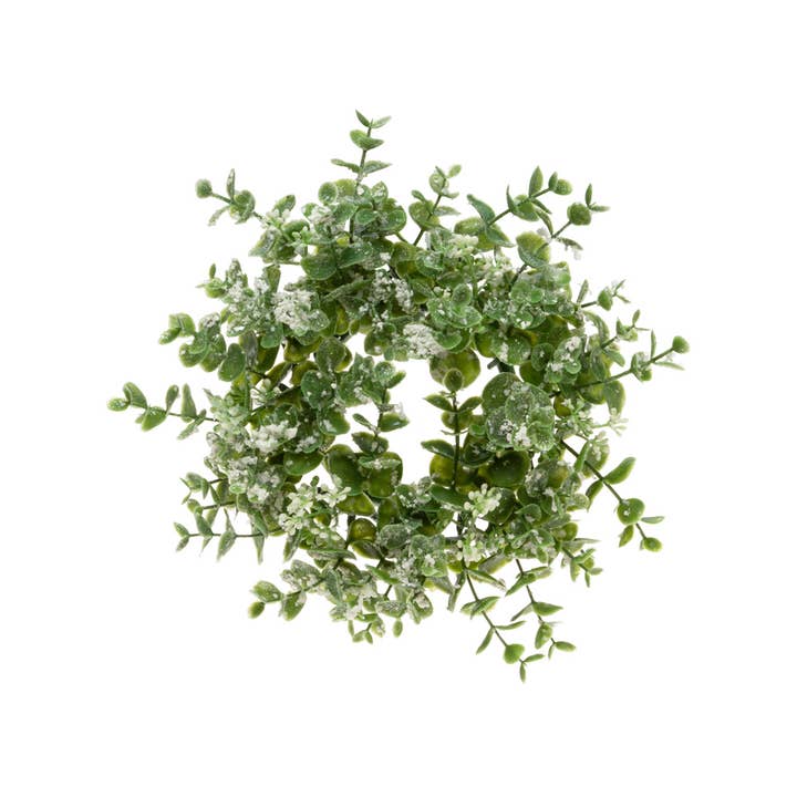 Boston International – wholesale Krans – 8 ”Dia Eucalyptus julkrans Glitter