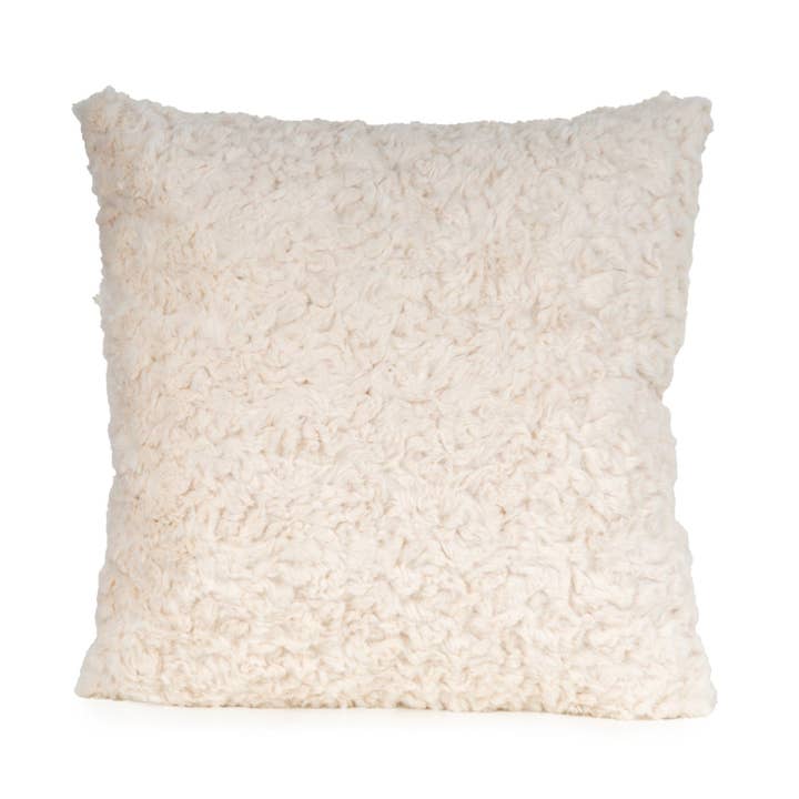 Square Cushion - Faux Fur Cream 1pk for wholesale by Candlelight Products Ltd