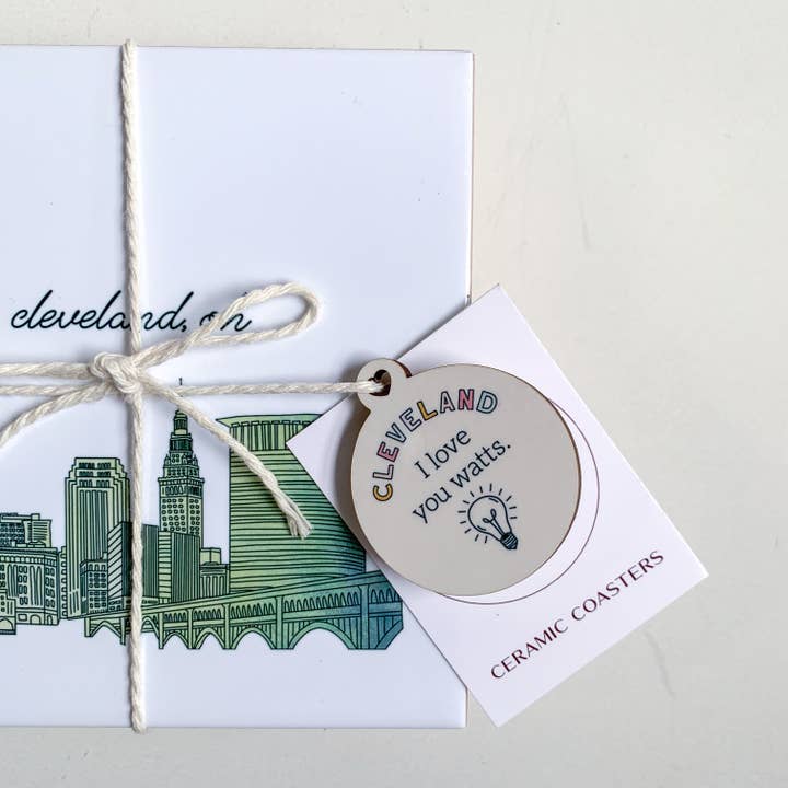 Black White Frederick Maryland skyline coasters, Frederick cityscape MD for wholesale on Faire8