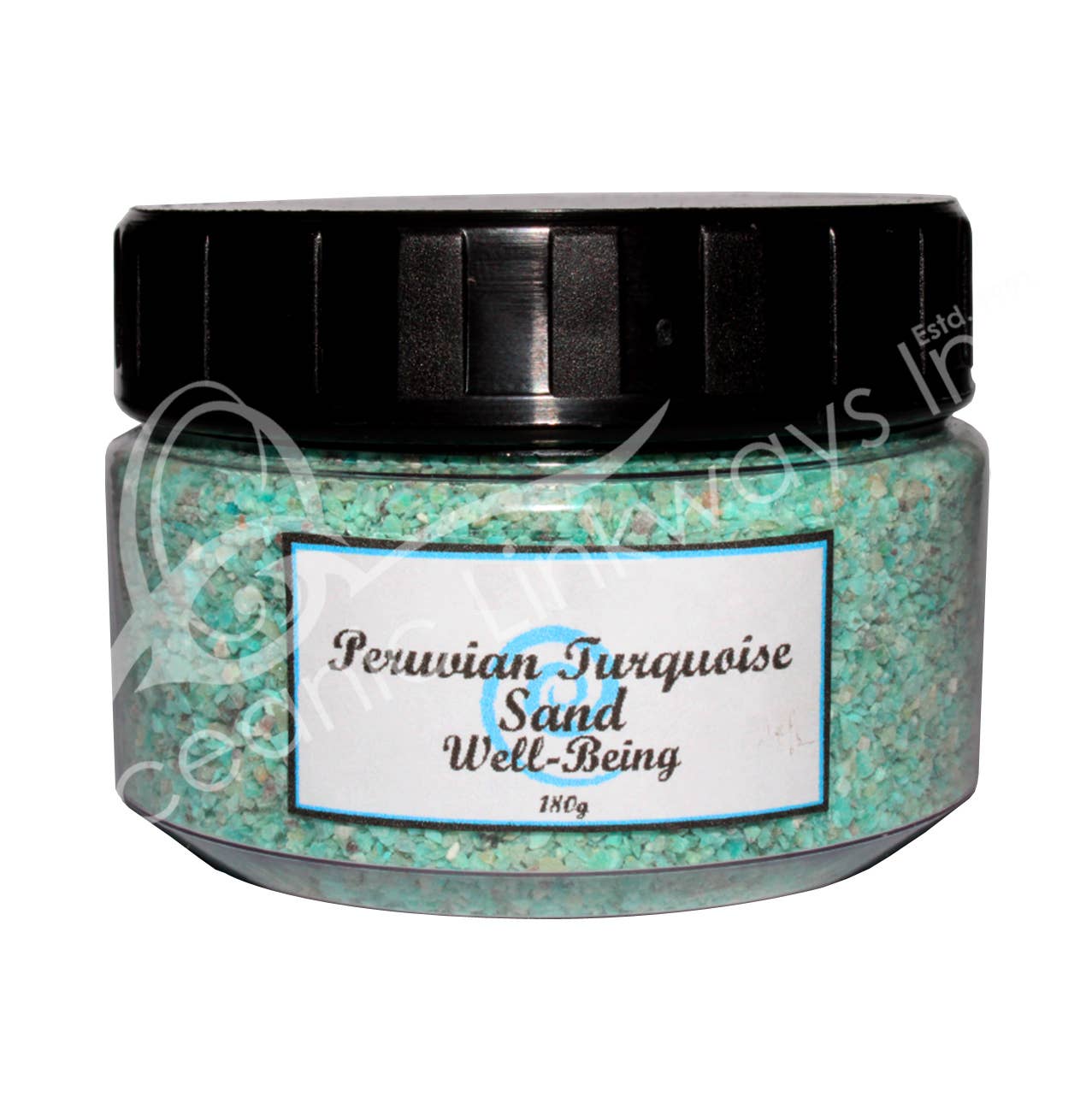 Oceanic Linkways Inc - Vente Pierre et cristal de spiritualité - (PC)SABLE DE PIERRE - TURQUOISE, INCA/BIEN-ÊTRE 2,5"DIAM X 1,8"H0