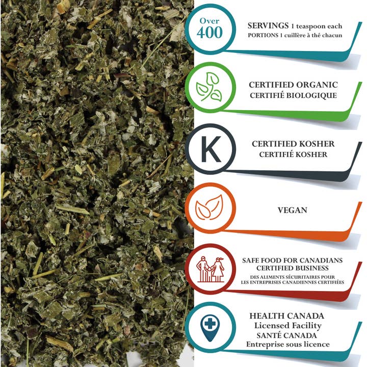 Foothills Naturals - Vente Thé en vrac - Thé aux feuilles de framboise biologique - Coupe en vrac et tamisé, Digestion1