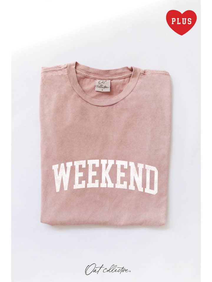 OAT COLLECTIVE - Wholesale Screen Printed T-Shirt - Women's - WEEKEND Plus Mineral Graphic Top