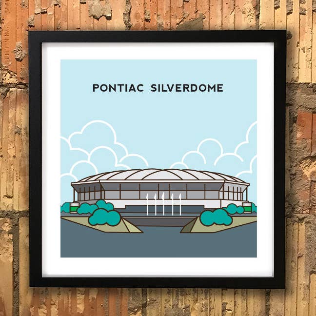 Pontiac Silverdome-tryk for engroshandel hos Detroit GT