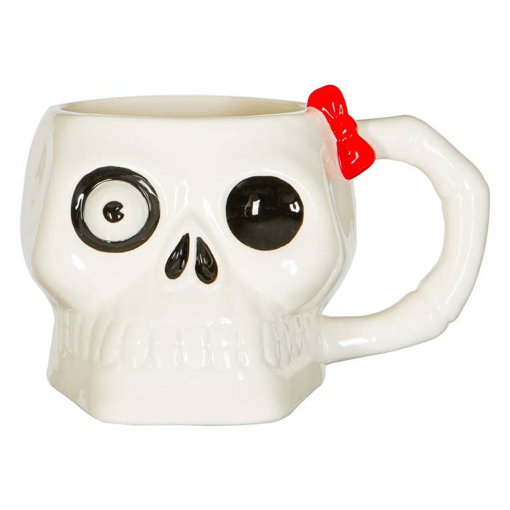 Rinkit Ltd – wholesale Coffee mug – 750ml Halloween Skull Stoneware Mug - By Fax Potato