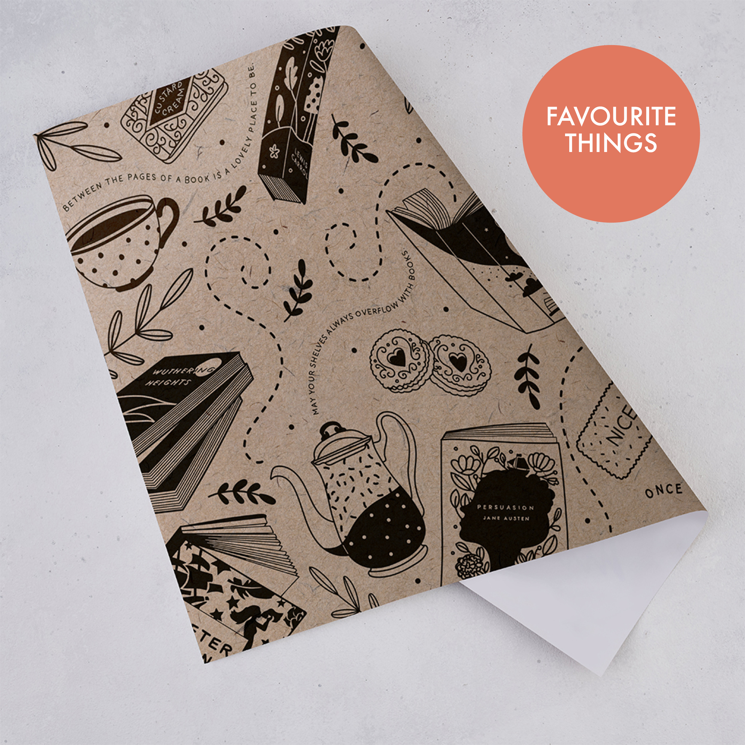 Bookishly (No US Import Fees) - Wholesale Flat Wrap - Book Gift Wrap Bulk Packs of Mixed Designs6