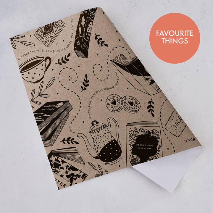 Bookishly (No US Import Fees) - Wholesale Flat Wrap - Book Gift Wrap Bulk Packs of Mixed Designs6