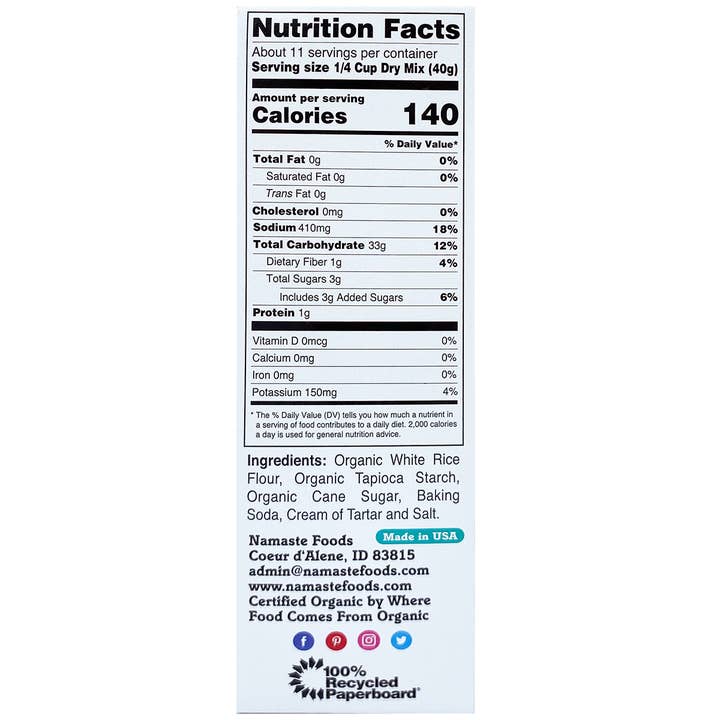 Namaste Foods - Wholesale Cake Mix - Gluten Free Organic All Purpose Baking Mix5