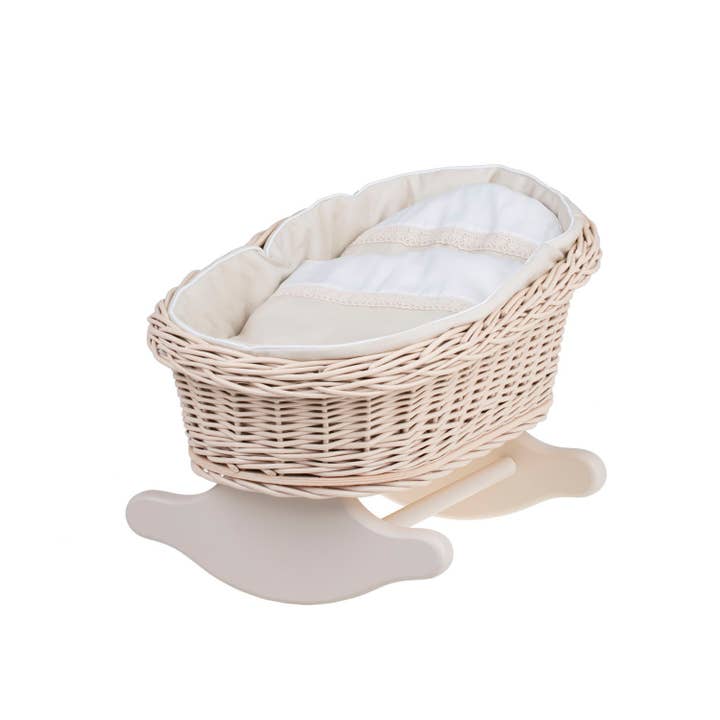 The Wicker Stories - Wholesale Doll Accessory Kit - Kids - Painted Swing Bed For Doll, Wicker Doll Cradle7