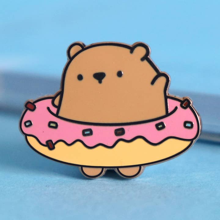 Donut Bear Enamel Pin for wholesale by Toastedink