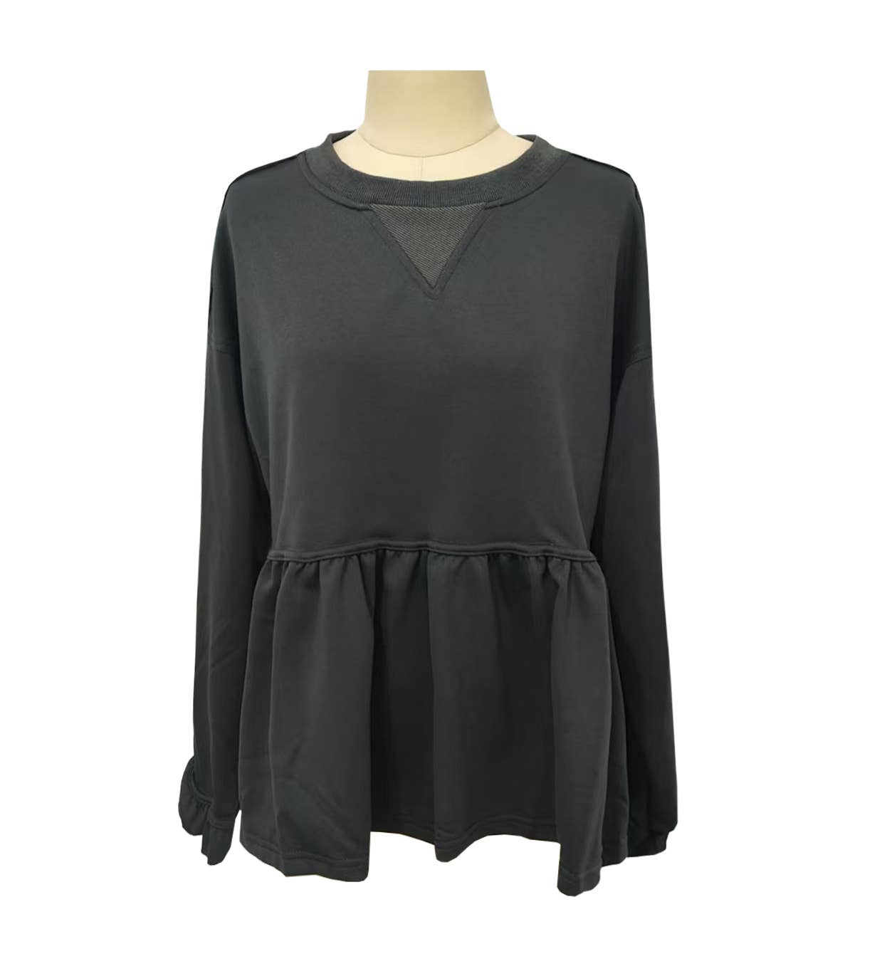 Rosa Clothing - Wholesale Sweatshirt - Women's - Women Loose Peplum Sweatshirt Long Sleeve Casual Top3