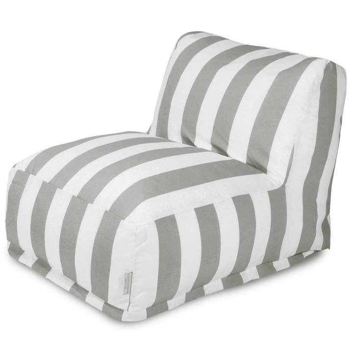 Majestic Home Goods Gray Vertical Stripe Chair Lounger for wholesale by Majestic Home Goods