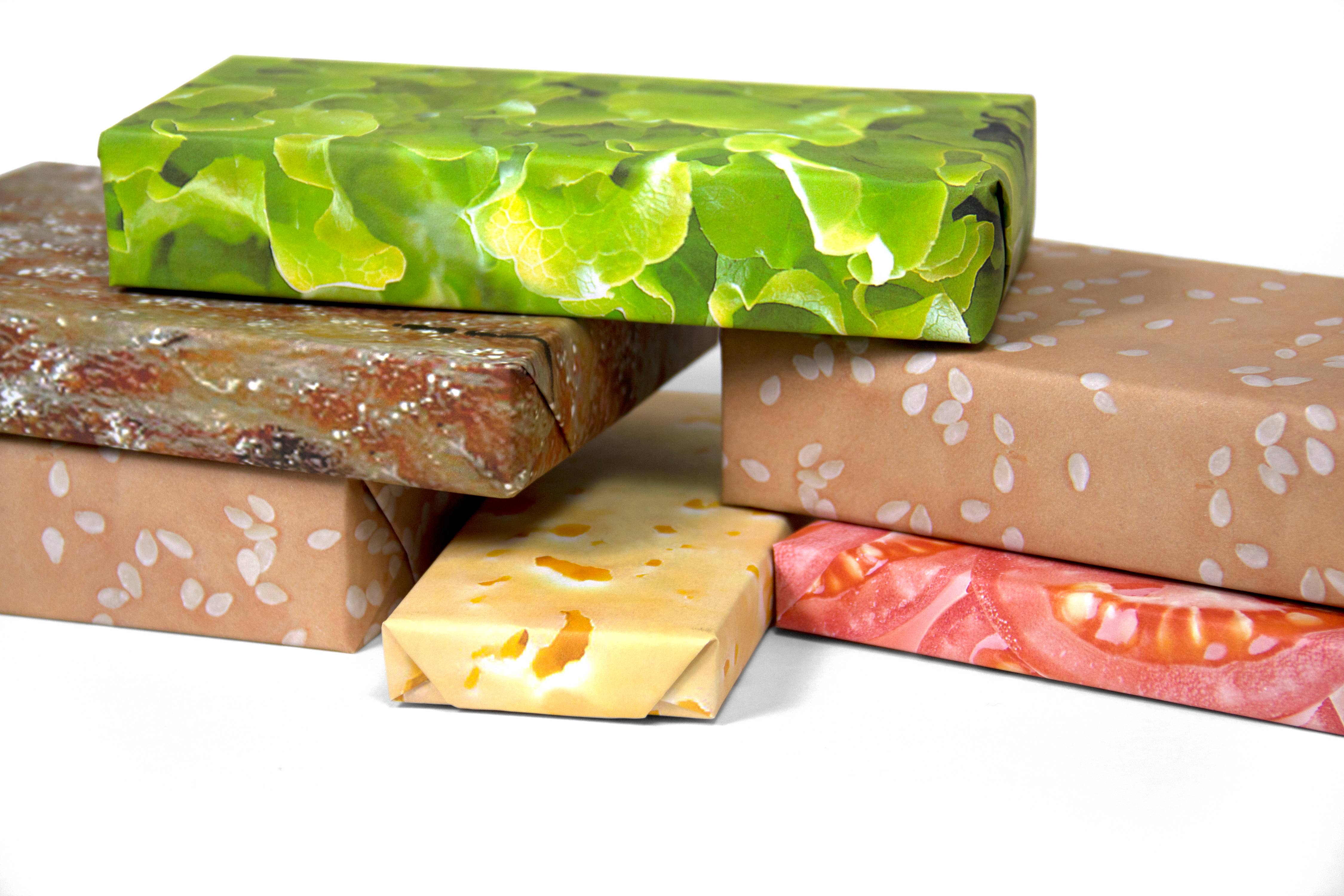 Gift Couture - Wholesale Flat Wrap - Cheeseburger Wrapping paper Set3