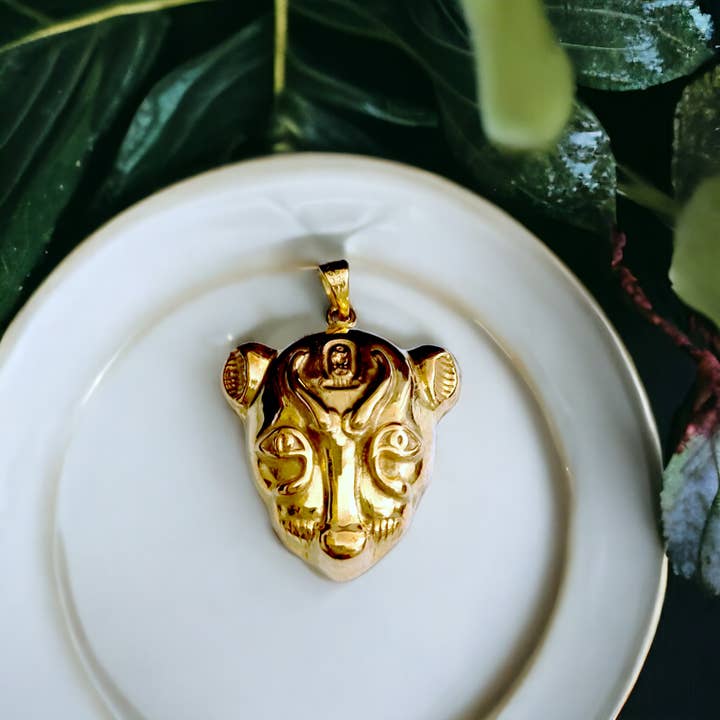 ALADDIN'S LAMP JEWELRY - Wholesale Individual Charm/Pendant - Goddess Sekhmet The healer Gold Pendant4