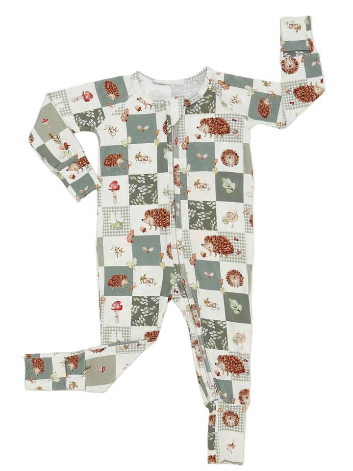 Little Joy Co. - Vendita all'ingrosso Pigiamino - Neonati - Pigiama Zippy in Bambù Harvest Hedgehogs4