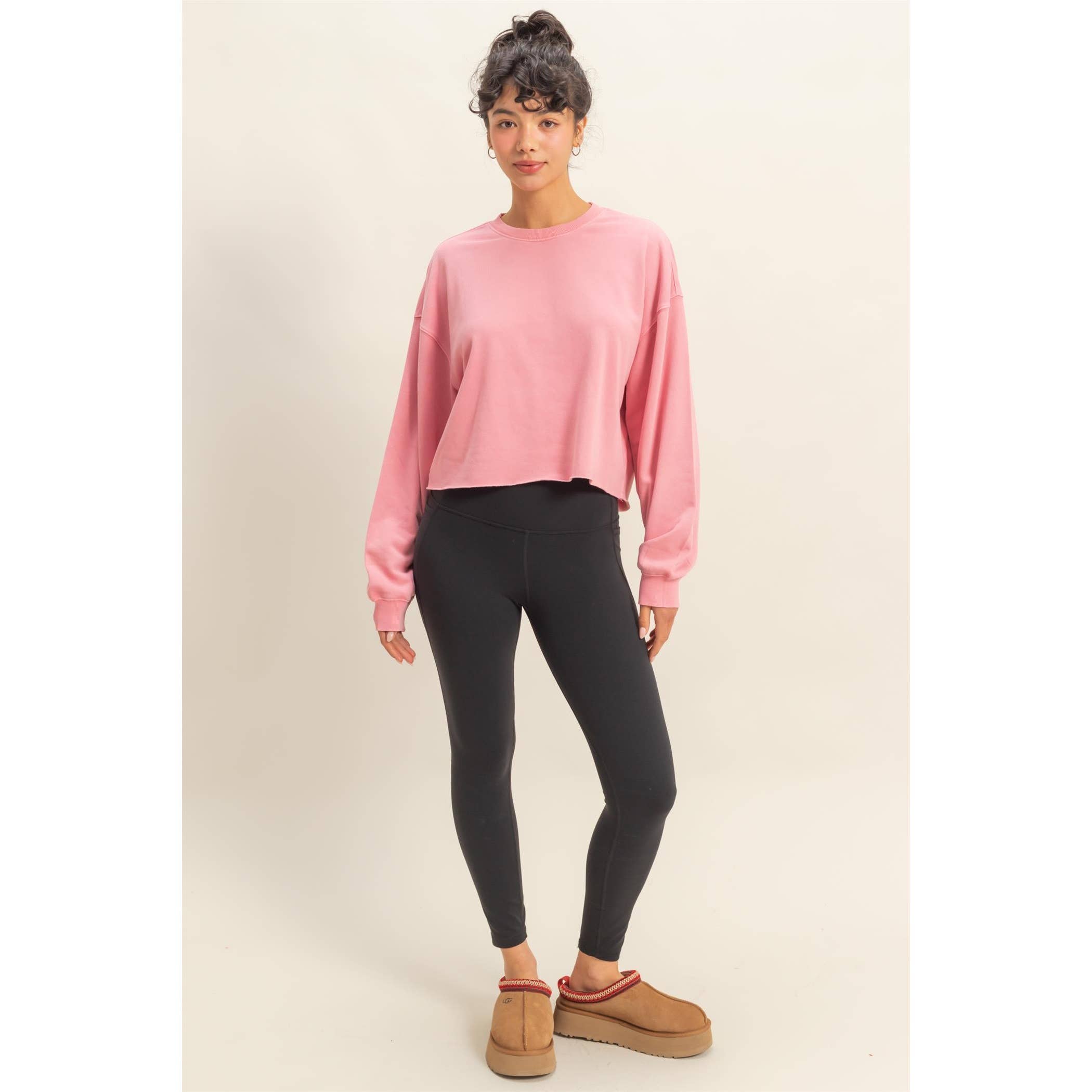 HYFVE - Wholesale Sweatshirt - Women's - Cropped Crewneck Sweatshirt With Oversized Sleeves18