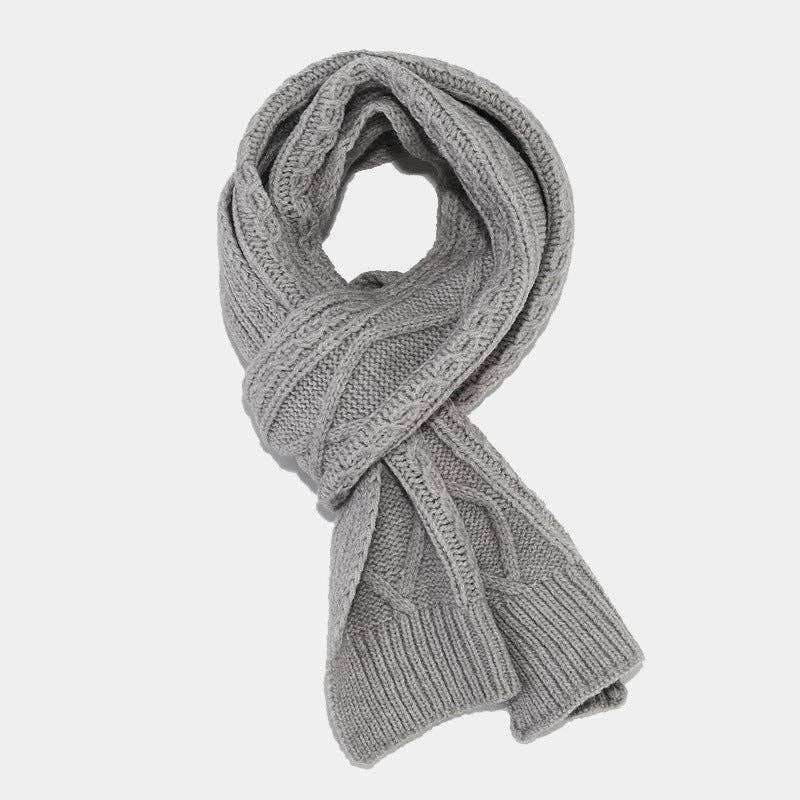 Dipped Shop - Wholesale Winter Accessory Set - Women's - Solid Color Twist Simple Knit Hat & Scarf Sets DPHS03427