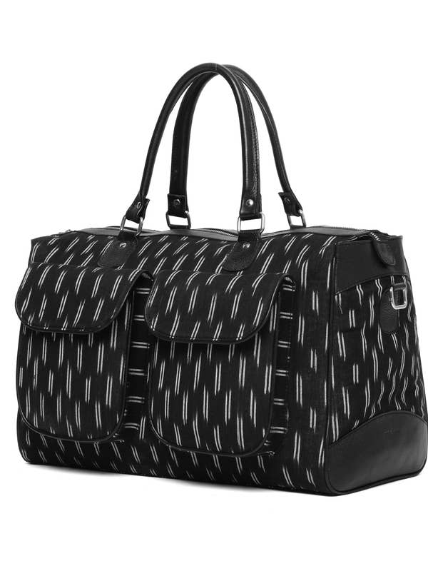 Weekender Taske- Ikat & ægte læder for engroshandel hos october jaipur