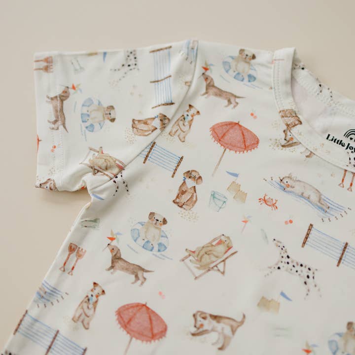 Beach Pawty 2pc Bamboo Pajamas for wholesale by Little Joy Co.