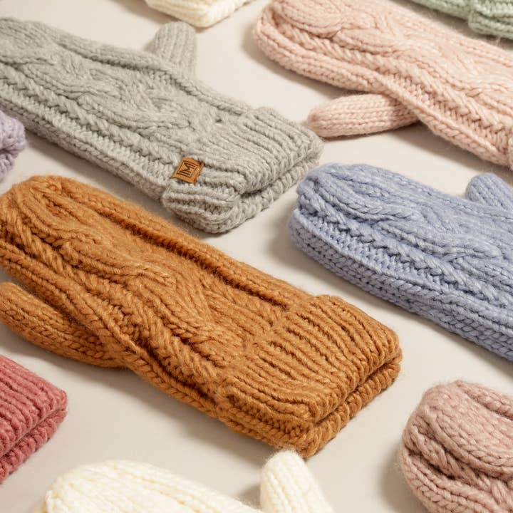 Fashion City - Wholesale Mittens - Women's - Winter Gloves Cable Knit Mittens with Fleece Lined12