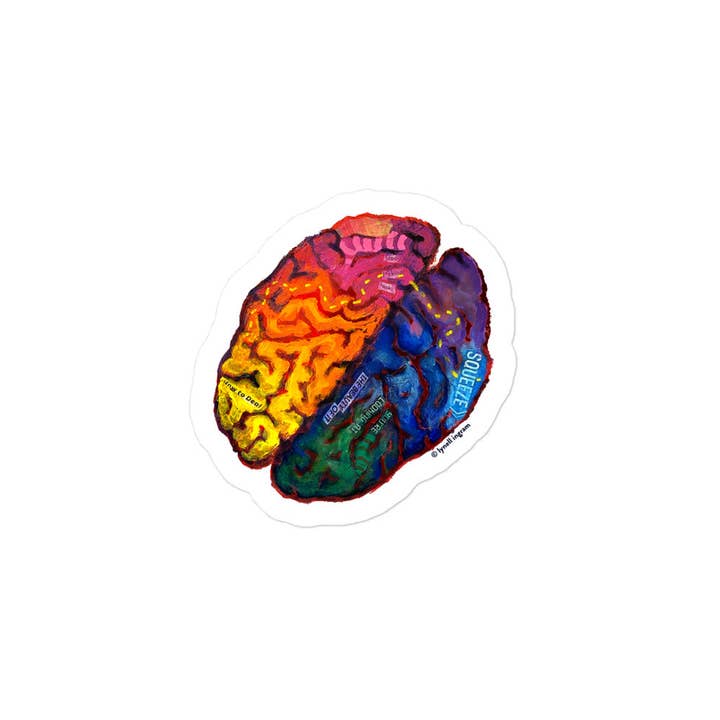 Brain Vinyl Sticker for wholesale by Lynell Ingram