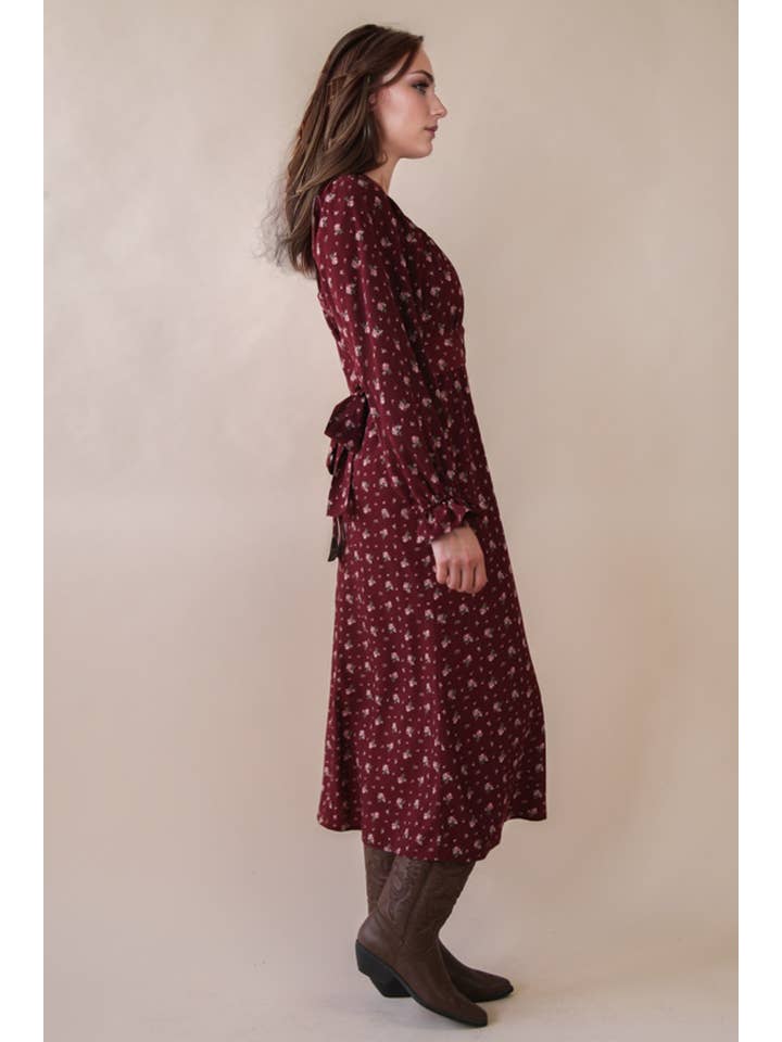 VERY J - Wholesale Dress - Women's - ND31864-Floral Printed Back Tie Mini Dress6