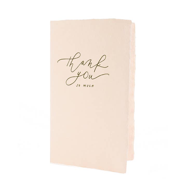 oblation papers & press – postal de agradecimento por atacado – Obrigado Calligraphy Note Handmade Paper Letterpress Card