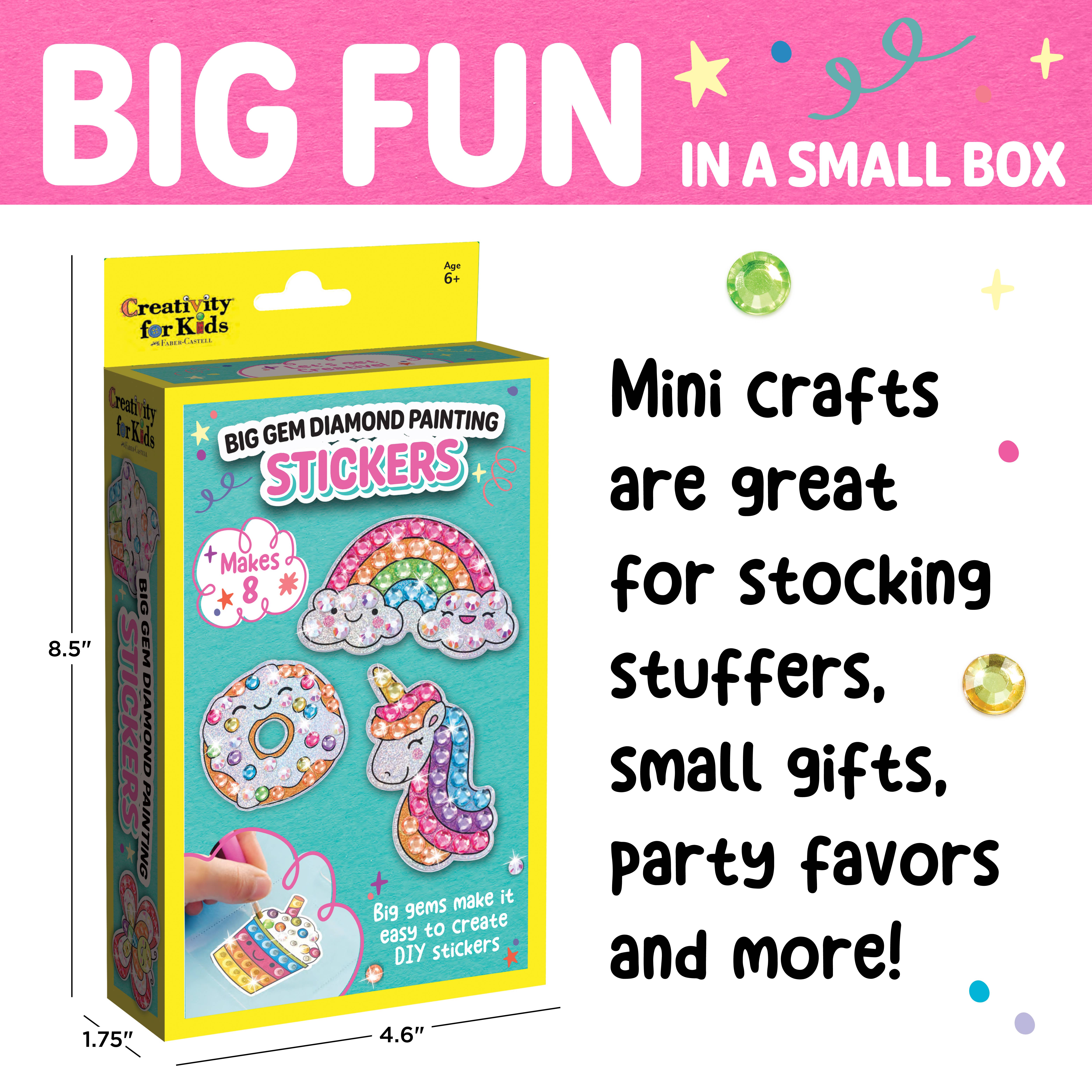 Faber-Castell / Creativity for Kids - Vente Kit de bricolage – enfant - Mini kit d'autocollants à peindre en forme de diamant Big Gem, à faire soi-même pour enfants6