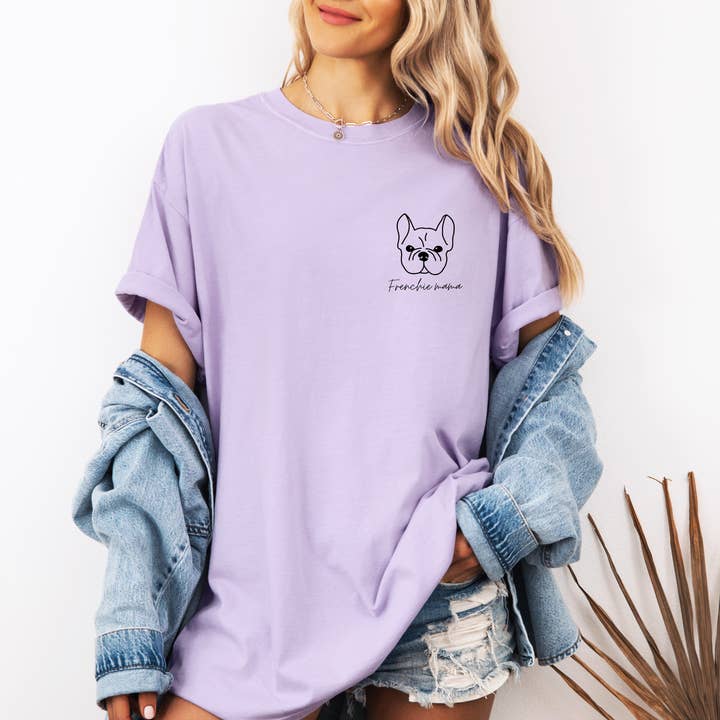 Verita Culture - Wholesale Screen Printed T-Shirt - Women's - Frenchie French Bulldog Dog Mom Comfort Colors T Shirt