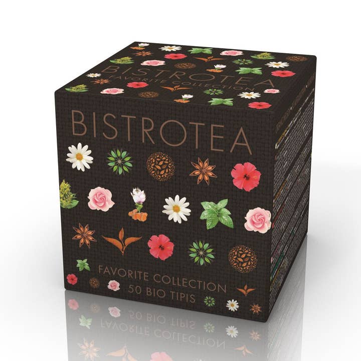 Caixa de 50 saquetas sortidas de chás e infusões biológicas por atacado de Bistrotea