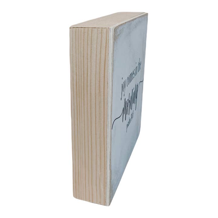 Joshua Jar - Venta al por mayor Letreros - Letrero de madera de alegría viene en la mañana1