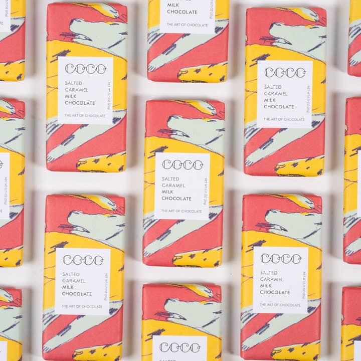 COCO Chocolatier - Wholesale Chocolate Bar - Salted Caramel Milk Mini Chocolate Bar (Pack of 24)
