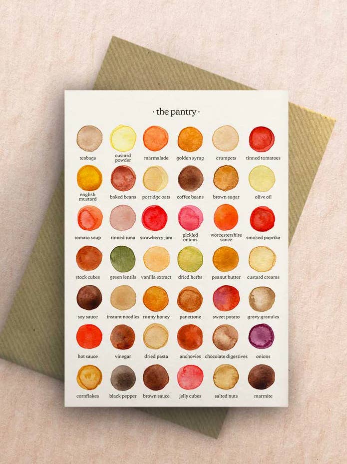The Colours of The Pantry Greetings Card for wholesale by By Tilly