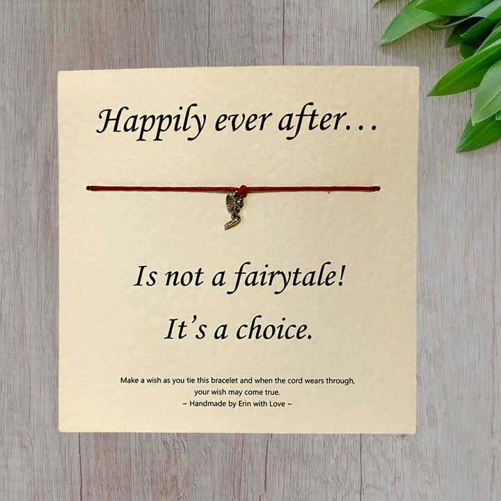 By Erin Cards and Gifts Ltd - Wholesale Charm/dangle bracelet - Happily Ever After Wish Bracelet and Message Card