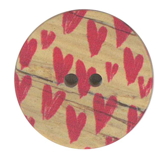 IMITATION WOOD HEART PRINTED BUTTON MODEL 16 for wholesale by NEMARK